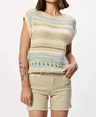 Another Love Lina Open-knit Top In Pale Olive Mix In Multi