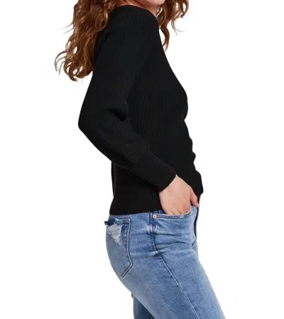 Another Love Lincoln Peplum Sleeve Sweater In Black
