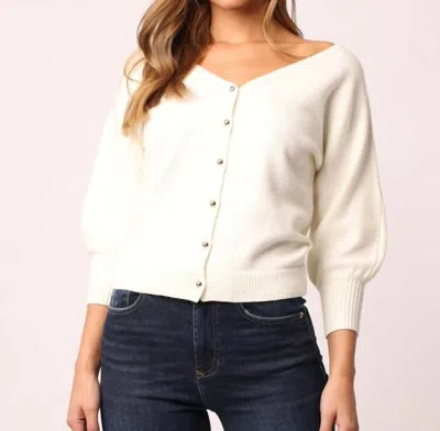 Another Love Lisette V-neck Cardigan In Vcsw3060vic In White