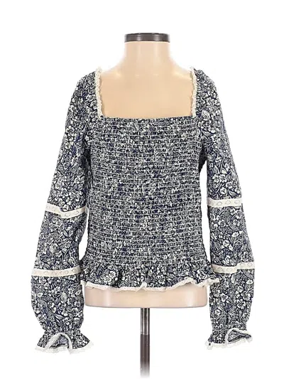 Pre-owned Another Love Long Sleeve Blouse In Blue