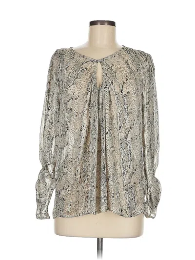 Pre-owned Another Love Long Sleeve Blouse In Silver