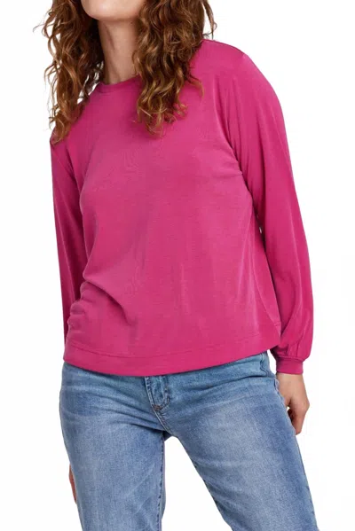 Another Love Long Sleeve Crewneck Top In Azalea In Pink