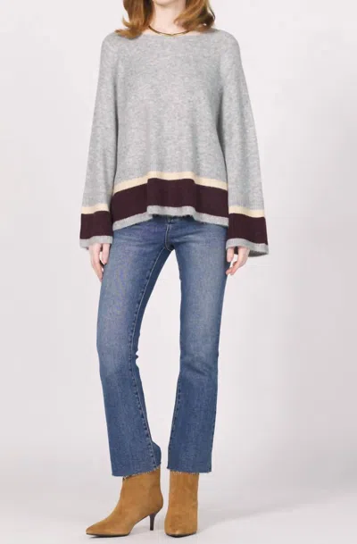 Another Love Long Sleeve Stripe Sweater In Heather Grey In Gray