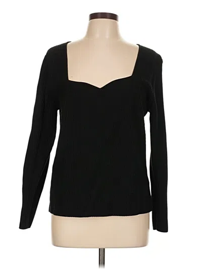 Pre-owned Another Love Long Sleeve Top Black Sweetheart Neckline Tops