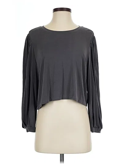 Pre-owned Another Love Long Sleeve Top Gray Boatneck Tops