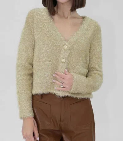 Another Love Luciana Cardigan Sweater In Gold In Green