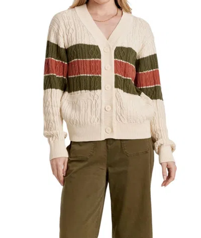 Another Love Lulu Cardigan In Rustic Vineyard Stripe In Multi