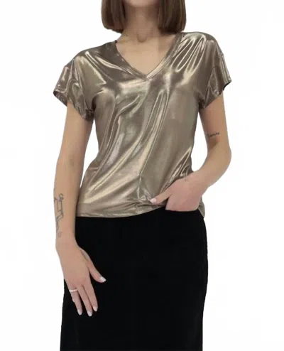Another Love Lumi Metallic Top In Gold