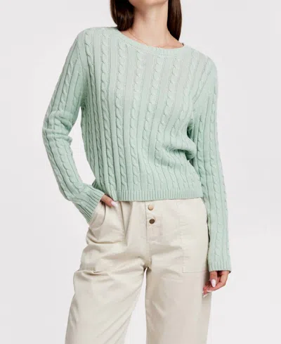 Another Love Lupe Cable Knit Sweater In Aquamarine In Blue