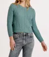 Another Love Lupe Cable Knit Sweater In Slate Blue In Blue
