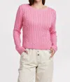 Another Love Lupe Cable Knit Sweater In Soft Cherry In Multi