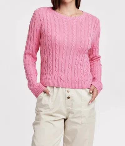 Another Love Lupe Cable Knit Sweater In Soft Cherry In Multi