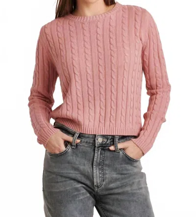 Another Love Lupe Cable Knit Sweater In Woodrose In Pink