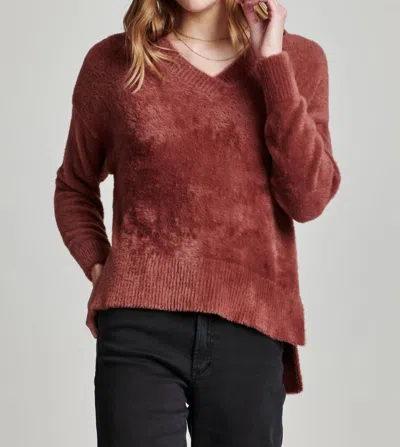 Another Love Margarita Wedge Neck Sweater In Allspice In Red