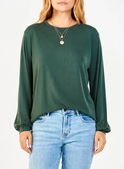 Another Love Matilda Basic Long Sleeve Top In Emerald In Green