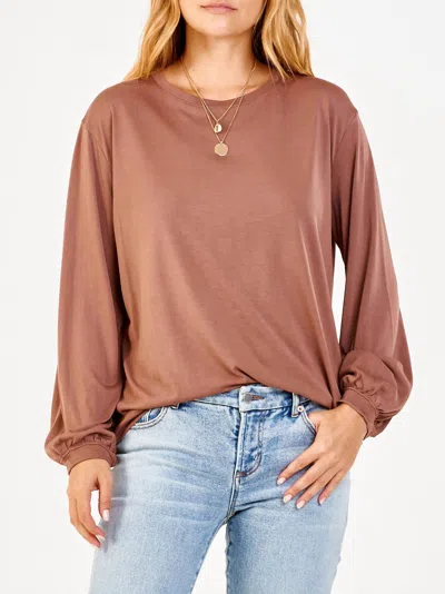Another Love Matilda Modal Long Sleeve Tee In Sable In Brown