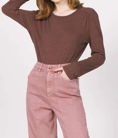 Another Love Melia Slub Tee In Chocolate In Brown