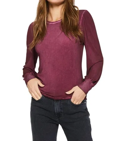 Another Love Mica Ruched Long Sleeve Top In Tawny Port In Purple