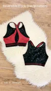 Another Love Micah Sports Bra In Black Star/wineberry