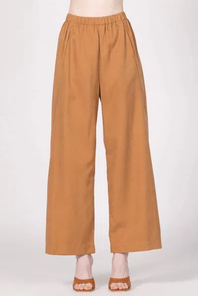 Another Love Micro-suede Paris Wide Leg Pant In Brown