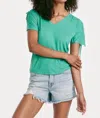 Another Love Minnie Shirred Short Shoulder Top In Garden Green In Brown