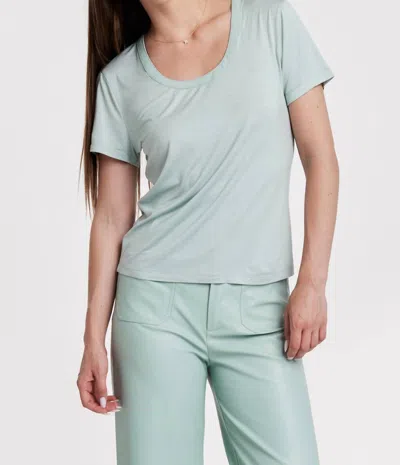 Another Love Miranda Short Sleeve Tee In Aquamarine In Green