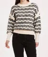 Another Love Myla Wavy Stripe Sweater In Black/cream In Black
