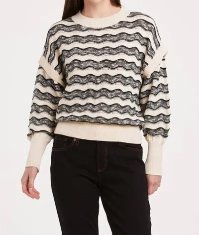 Another Love Myla Wavy Stripe Sweater In Black/cream In Neutral