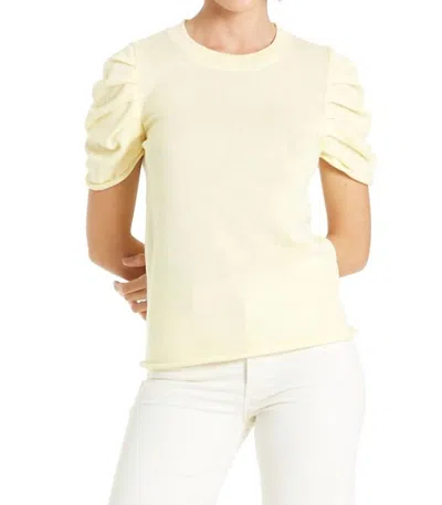 Another Love Nahla Puff Sleeve Sweater In Pale Lemon In Multi