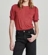 ANOTHER LOVE NISHA BUBBLE SHORT SLEEVE TOP IN VINO