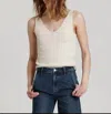 Another Love Noa Ribbed Tank In Birch In Grey