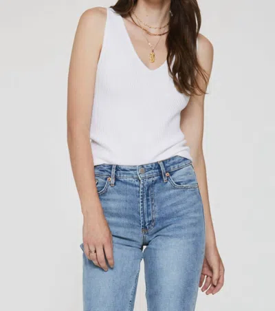 Another Love Noa Ribbed Tank In White