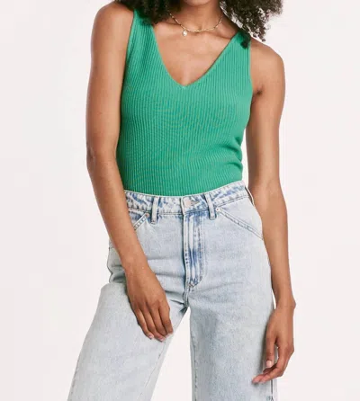 Another Love Noa V-neck Sweater Tank Top In Garden Green In Blue