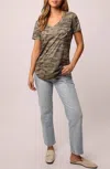 Another Love Phoenix Suede Pocket Tee In Chamois Camo