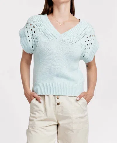 Another Love Renata Crochet Top In Aquamarine In Blue