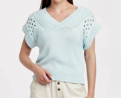 Another Love Renata Knit Top In Aquamarine In Blue