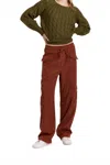 Another Love Rhodes Cargo Pant In Red In Red