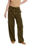 Another Love Rhodes Cargo Pants In Dark Olive In Green