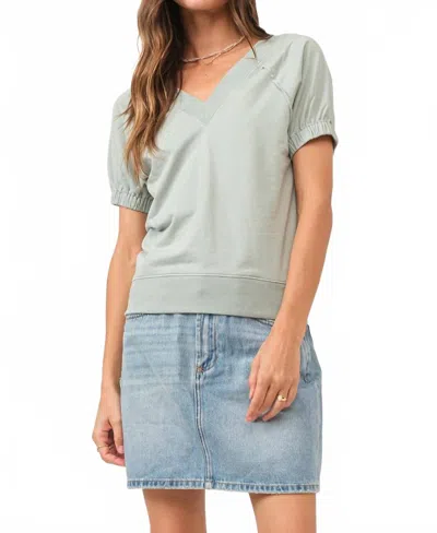 Another Love Rocky Banded Waist Top In Aloe