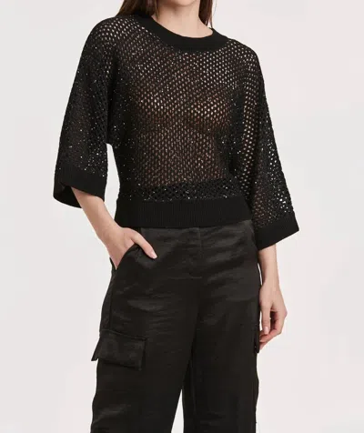 Another Love Rosalia Dolman Sleeve Sequin Sweater In Black