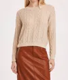 Another Love Sarai Cable Knit Sequin Sweater In Gold In Gold