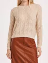 Another Love Sarai Cable Knit Sequin Sweater In Gold