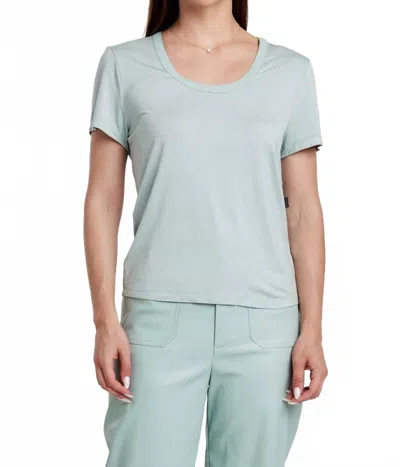 Another Love Scoop Neck Tee In Aquamarine In Blue