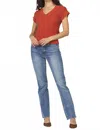 Another Love Scout Cable V-neck Sweater Vest In Orange In Red