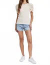Another Love Shea Contrast Eyelet Top In Alabaster In Neutral