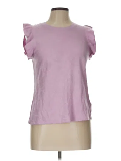 Pre-owned Another Love Short Sleeve Top Pink Ruffles Neckline Tops