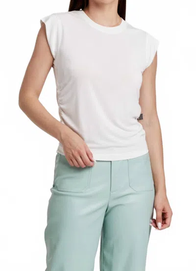 Another Love Soft Side Shirred Muscle Tee Top In White
