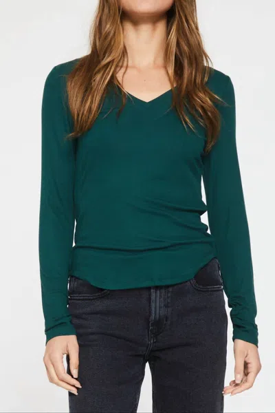 Another Love Sophie Rib Long Sleeve Tee In Emerald