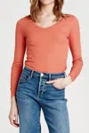 Another Love Sophie Rib Tee In Brick