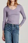 Another Love Sophie Rib Tee In Purple Dove